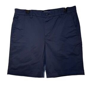 Chaps Mens Flat Front Stretch Chino Dress Shorts Navy Blue 34 Sportswear